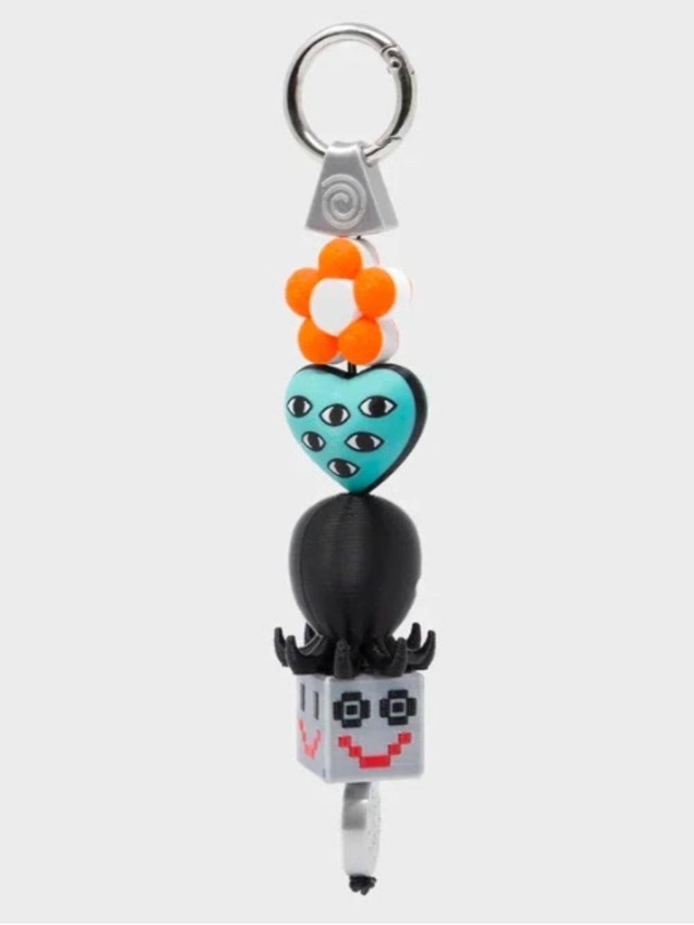 Min & Mon BLOOMOO CHARM – ORANGE + BLUE 3D PRINTED KEYCHAIN - Picture 2 of 10
